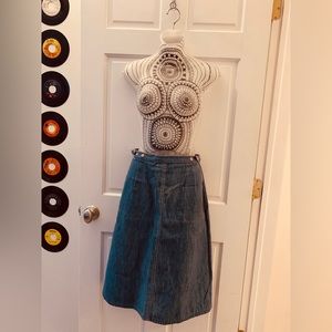 vintage wrap around denim skirt